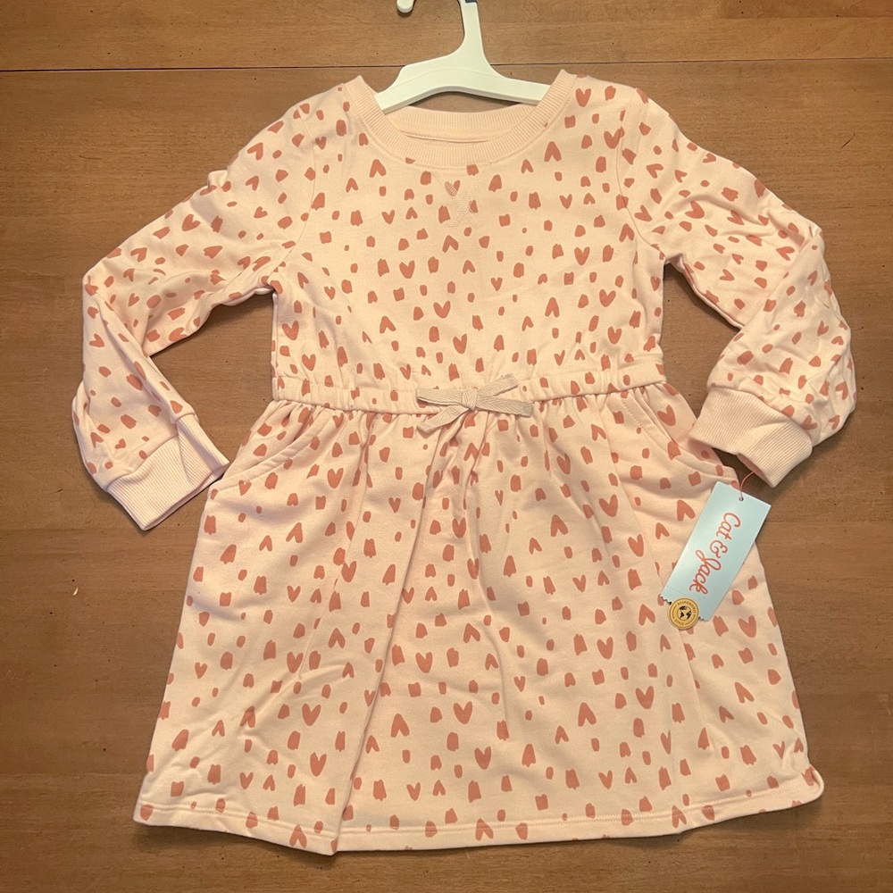 Girl’s Pink Dress with Hearts